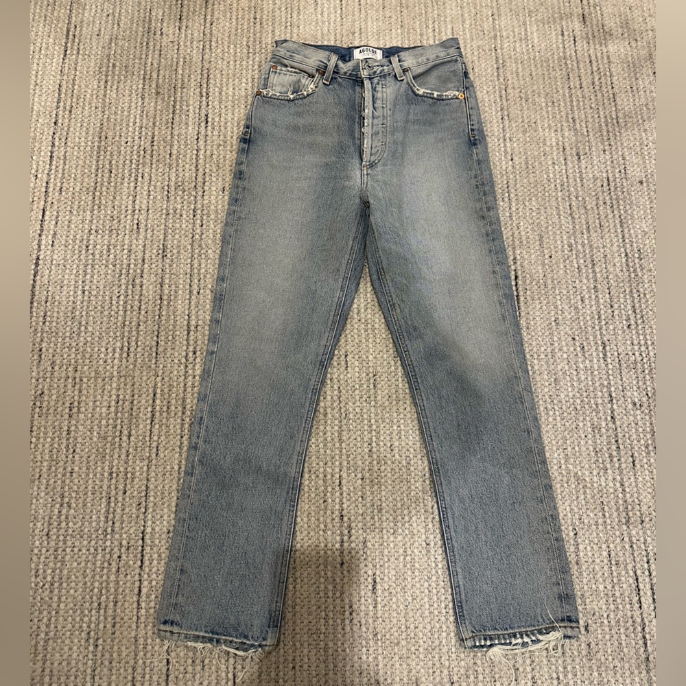 NWOT. Agolde high waist raw hem denim